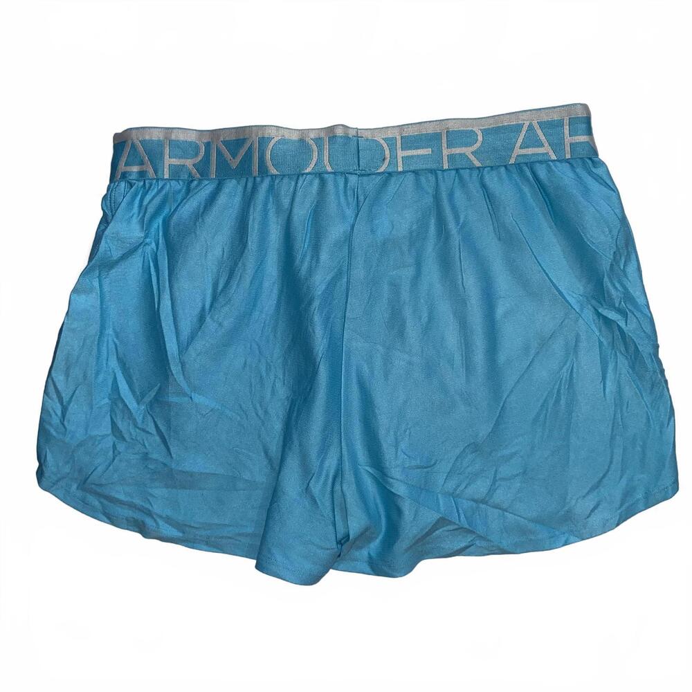 Under Armour S Blue Athletic Running Shorts Logo Waistband Lightweight - Picture 2 of 3
